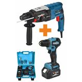 Böhrer 3200 Watt Kırıcı Delici Hilti + V58 5000MAH 10 mm Kömürsüz Elektronik Kartlı Akülü Vidalama