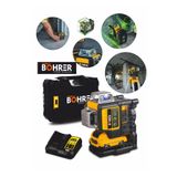 Böhrer 360 Derece 3 Köşe 12 Satır 2 Akülü Yeşil Çizgi 40 M Menzilli Profesyonel Lazer Hizalama Makinesi
