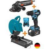 Böhrer 3'lü 3200 w Profil Demir Metal Kesme V58 Kömürsüz Vidalama 125 mm 2100 w Demir Taşlama Makinesi