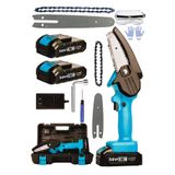 Böhrer 58V 5AH Blue Brushless +20CM Pala ve Zincir Hediyeli Çift Bataryalı Budama Akülü Testere Makinesi