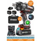 BÖHRER Alman Akülü Somun Sıkma Makinesi | 1200 Nm Tork – 36V 5Ah | Darbeli Lokma – Ağır Hizmet Tip BA01072K