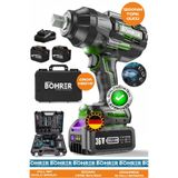 BÖHRER Alman BA01072Y Akülü Somun Sıkma Makinesi | 1200 Nm Tork – 36V 5Ah | Darbeli Lokma – Ağır Hizmet Tip