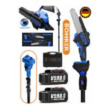 Böhrer Alman Blue Kömürsüz 3m Uzatma Kollu 8 Inç 25 cm Zincir+Pala Profesyonel Akülü Budama Testeresi