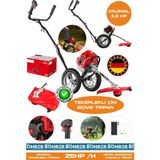BÖHRER Alman Pro BA01075K 25Hp/H Tekerlekli Benzinli Diken Çalı Çim Biçme Tırpan Makinesi