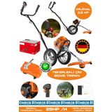 BÖHRER Alman Pro BA01075T 25Hp/H Tekerlekli Benzinli Diken Çalı Çim Biçme Tırpan Makinesi