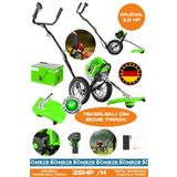 BÖHRER Alman Pro BA01075Y 25Hp/H Tekerlekli Benzinli Diken Çalı Çim Biçme Tırpan Makinesi