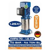 Böhrer Alman Ymp6-70 Yatay Milli 1.5 Hp 7 Bar 9.6 Ton Su - Kademeli Su Pompası - Bakır Sargılı - Su Motoru