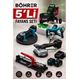 Böhrer BA011334 Profesyonel Fayans Döşeme Seti 127 cm Fayans Kesici Lazer Hizalama Vakumlu Taşıma Ap - 60*120 - Siyah