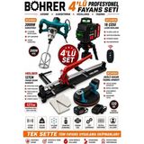 Böhrer BA011335 4'lü Profesyonel Fayans Döşeme ve Seramik Kesme Seti 127 cm Fayans Kesici 16 Çizgi 4 - 60X120 - Siyah