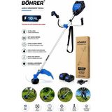 Böhrer BA011348 Akülü 36V 5 Amper Çift Akülü Yan Tipi Ot Çalı Diken Biçme Tırpan Makinesi - Profesyonel Kullanım - MAVİ