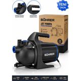 Böhrer BA011457 Jet Tipi 1.0 Hp 0.75KW Yeni Model Tutma Kollu Su Pompası - Bakır Sargılı