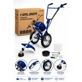 Böhrer Ba011521 Tekerlekli Benzinli Ot Çim Biçme Makinesi 2 Zamanlı Motorlu Tırpan Bahçe Çim Kesme Makinesi