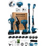 Böhrer Ba0115389 5'Li 21V Akülü Bahçe Seti Tırpan Budama Makası Mini Testere Üfleme Makinesi 6 Batarya 3 Şa