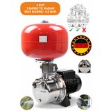 BÖHRER BAKIR SARGILI 4 KAT 4 DAİRE 1 HP OTOMATİK MUSLUK AÇ KAPA 24 L YATAY TANK HİDROFOR SU POMPASI MOTORU