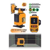BÖHRER Bh089g 12 Satır Lazer Seviyesi 12v Pil 3 Taraf 360 Derece Dikey Yatay Yeşil Işık Seviye Ölçme