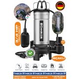 BÖHRER BIÇAKLI 3/4 Kw 1.0 HP 220V Demir Drenaj Logar Pis Su Parçalayıcılı Çelik Gövde Dalgıç Tahliye Pompas