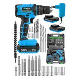 BÖHRER Böhr 58v 5 Ah Pro Hummer Blue Çift Akülü Yüksek Torq +24 Vidalama Şarjlı Matkap Set BH580X