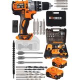 Böhrer Böhr 58V 5AH Darbeli Akülü Vidalama Matkap Bakır Sargılı Metal Şanzıman 2 Akü ile Yüksek Tork - Böhr 58V 5AH Darbeli Bakır Sargılı Pro/xr/t Metal Şanzıman Şarjlı Çift Akülü Vidalama Matkap