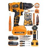 BÖHRER Böhr 58v 5ah Darbeli Metal Şanzıman 32 Parça Full Set Orange Çift Akülü Şarjlı Vidalama Matkap