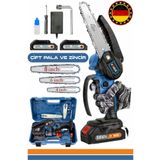 BÖHRER ÇİFT AKÜLÜ 8'' VE 6'' BİR ARADA PROFESYONEL AKÜLÜ BUDAMA TESTERESİ ODUN KESME MAKİNESİ