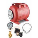 BÖHRER Crw50-i 50 Lt Full Set Yatay Hidrofor Genleşme Tankı - Manometre + Durug Şalter + Beşyol + 70cm Flex