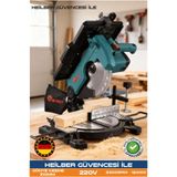 BÖHRER ELEKTRİKLİ ÜSTTEN VE ALTTAN TABLALI 210MM GÖNYE AHŞAP KESME MAKİNESİ - 1200W 5300RPM