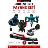 Böhrer Heılber BA011333 5'li Profesyonel Fayans Döşeme ve Kesme Seti 127 cm Fayans Kesme Makinesi Lazer Hiz - 60X120 - Siyah