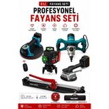 BÖHRER HEILBER BA011333 5'li Profesyonel Fayans Döşeme ve Kesme Seti 127 Cm Fayans Kesme Makinesi Lazer Hiz