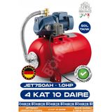 BÖHRER JET750AH 1.0 HP 50L Yatay Genleşme Tank -- Otomatik Hidrofor Bina Bahçe Su Pompası – 4 Kat 10 Daire