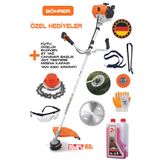 BÖHRER Pross Dark Yellow 3.5 Hp Yan Tipi Benzinli Ot Çalı Çim Biçme Makinesi Tırpanı +2t Yağ+misina.