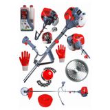 BÖHRER Pross Red 3.5hp Yan Tipi Benzinli Ot Çalı Çim Biçme Makinesi Tırpanı +canavar Başlık+eldicen+2t Yağ