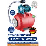 Böhrer Scm2-45 1.0 Hp Çift Kademeli 50L Yatay Genleşme Tank -- Otomatik Hidrofor Bina Bahçe Su Pompası – 4
