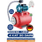 BÖHRER SCM2-52 1.5 HP Çift Kademeli 100L Yatay Genleşme Tank -- Otomatik Hidrofor Bina Bahçe Su Pompası – 4