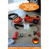 Böhrer Süper Set Çakmaklıklı + Akü Kullanımlı 12V 5 Ton Araç Krikosu + Bijon Sökme + Kompresör 3 Ü Bir Arada Oto Araç Kiti