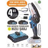 Böhrer Taşınabilir Darkblue 10 cm 4'' Bahçe Ev Ağaç Dalları Portatif 58VF 5AH Akülü Zinciri Budama Testere