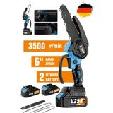 Böhrer V258 Akülü Testere, Blue Iki Pilli Akülü Zincirli Testere,ağaç Budama Için 6 Inç El Tipi Akülü Testere