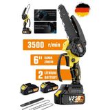 Böhrer V258 Akülü Testere, Yellow Iki Pilli Akülü Zincirli Testere,ağaç Budama Için 6 Inç El Tipi Akülü Testere