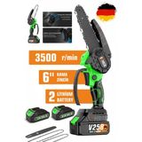 Böhrer V258 Akülü Testere,green Iki Pilli Akülü Zincirli Testere,ağaç Budama Için 6 Inç El Tipi Akülü Testere