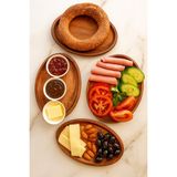 Boiselle Ahşap (1.sınıf Kalite Kayın Ağacı ) 4 Parça Kahvaltı Takımı, Kahvaltılık, Sunumluk