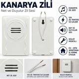 Boji Kanarya Zili 12V Zil Trafosu ile Çalışan Kablolu Kapı Zili Beyaz