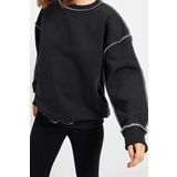 Bol Bisiklet Yaka Düşük Kol Uzun Normal Kalıp Karyoka Dikişli Kalın Polarlı Örme Sweatshirt