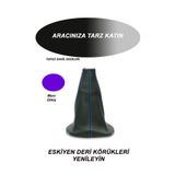 bol bol cesit NISSAN ALMERA uyumlu oto,araç vites KÖRÜGÜ SİYAH DERİ MAVİ DİKİŞ