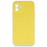 Bol Çeşit iPhone 12 Nano İçi Kadife Sarı Silikon Kılıf