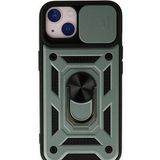 Bol Çeşit iPhone 14 Pars Lens Yüzüklü Yeşil Silikon Kılıf