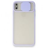 Bol Çeşit iPhone X Palm Buzlu Kamera Sürgülü Lila Silikon Kılıf