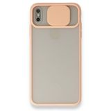 Bol Çeşit iPhone X Palm Buzlu Kamera Sürgülü Pembe Silikon Kılıf