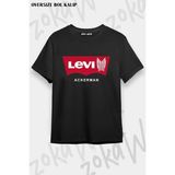 Bol Kalıp Attack On Titan Levi Ackerman Anime Karakter Baskılı Tasarım Siyah Tişört