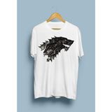 Bol Kalıp Game Of Thrones Kurt Tasarım Baskılı T-Shirt - Beyaz - XL