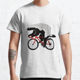 Bol Kalıp Unisex Honey Badger On A Bicycle Tasarım Baskılı Tshirt - Beyaz