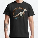 Bol Kalıp Unisex Jurassic World: Fallen Kingdom Father's Day Dad To The Bone Tasarım Baskılı Tshirt - Siyah - XL